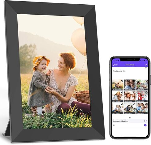Frameo 10.1 بوصة WIFI إطار الصورة الرقمية ، 1280 × 800 HD IPS اللمس الإطار صورة الصورة الإلكترونية ، التلقائي التلقائي ، الفيديو الذكي واي فاي ، حائط قابل للتركيب ، شارك الصور/مقاطع الفيديو عبر تطبيق Frameo من أي مكان in Saudi Arabia