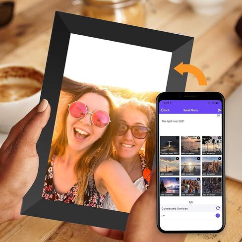 Frameo 10.1 بوصة WIFI إطار الصورة الرقمية ، 1280 × 800 HD IPS اللمس الإطار صورة الصورة الإلكترونية ، التلقائي التلقائي ، الفيديو الذكي واي فاي ، حائط قابل للتركيب ، شارك الصور/مقاطع الفيديو عبر تطبيق Frameo من أي مكان in Saudi Arabia