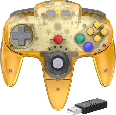 2.4 GHz Wireless N64 Switch Online Controller, USB Receiver & N64 Receiver, Compatible with Windows PC Laptop iOS Mac Raspberry Pi, N64 / Switch Online/NSO - (Rechargeable) (Plug and Play) Gray in Kuwait