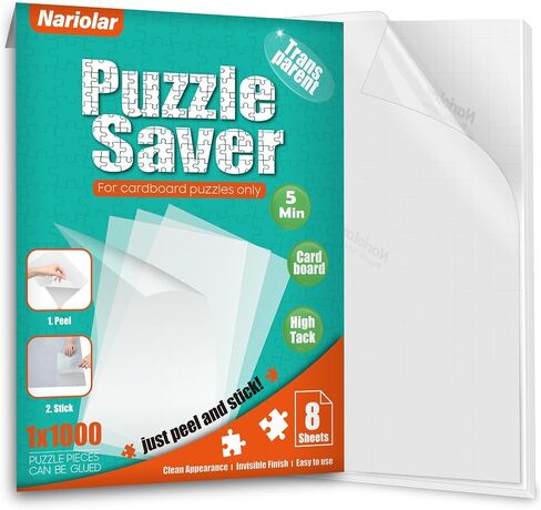 Ultra-Adhesion Transparent Puzzle Glue Sheets, 32 Puzzle Saver Sheets for Preserving Up to 4x1000-Piece Jigsaws in Kuwait