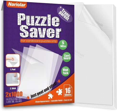 Ultra-Adhesion Transparent Puzzle Glue Sheets, 32 Puzzle Saver Sheets for Preserving Up to 4x1000-Piece Jigsaws in Kuwait
