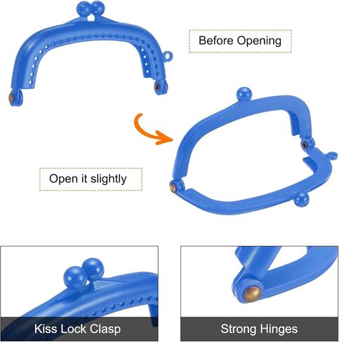 uxcell 5 Pcs Plastic Purse Frame, 8.5cm/3.3" Retro Arch Kiss Lock Clasp Frame Embossed for Purse Making, Handled Bag, Coin Bag Clutch Bag, Frame Hardware Replacements (White) in Saudi Arabia