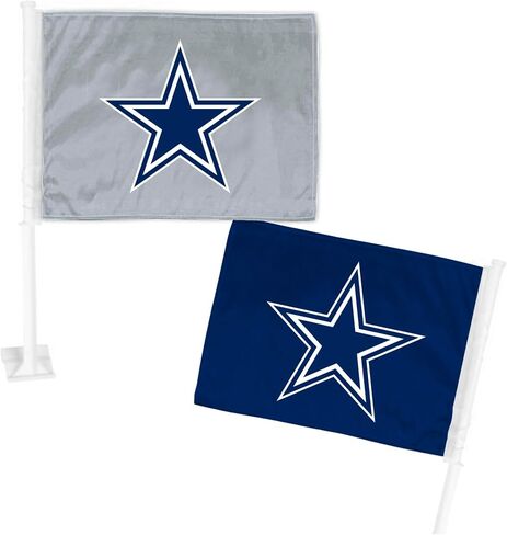 FANMATS NFL - Dallas Cowboys 1-pc Two - Sided Car Flag | Grey & Blue | 11" x 14" | Cowboys Primary Logo in Saudi Arabia
