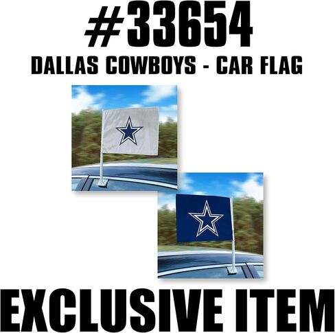 FANMATS NFL - Dallas Cowboys 1-pc Two - Sided Car Flag | Grey & Blue | 11" x 14" | Cowboys Primary Logo in Saudi Arabia