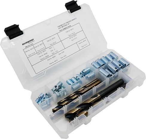 Self-Locking Threaded Insert Kit, Thin Wall, Fractional Sizing, Hard, 55 pcs in Kuwait