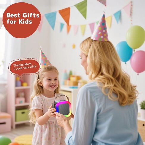 Fede Karaoke Machine for Kids Adults, Mini Karaoke Machine with 2 Wireless Microphones, Portable Bluetooth Speaker with Voice Changing Effects & LED Lights, Best Gifts Toys for Girls and Boys in Saudi Arabia
