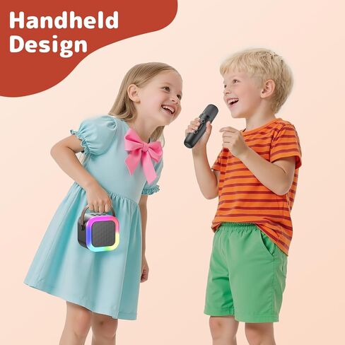 Fede Karaoke Machine for Kids Adults, Mini Karaoke Machine with 2 Wireless Microphones, Portable Bluetooth Speaker with Voice Changing Effects & LED Lights, Best Gifts Toys for Girls and Boys in Saudi Arabia