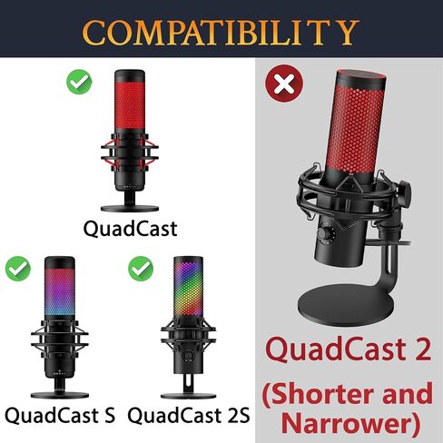 Soulwit Soulwit Microphone Foam Cover Filter for Hyperx Quadcast/Quadcast S/Quadcast 2S Microphone مجموعات ميكروفون ، الزجاج الأمامي مع رغوة عالية الكثافة - أسود in Kuwait