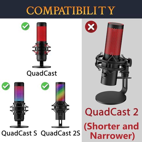 SOULWIT Protective Microphone Foam Cover Pop Filter for HyperX QuadCast/QuadCast S/QuadCast 2S Microphone Sets, WindScreen with High-Density Foam - Black in Kuwait