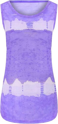 Plus Size Beach Tank Tops for Women Fashion Tie Dye Sleeveless Shirt Casual Basic Tunic Blouse Trendy Vacation Outfits in Saudi Arabia