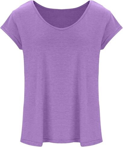 Women's Cap Sleeve Tank Tops Summer Casual T-Shirt Loose Fit Basic Tees Shirts Trendy Solid Color Tshirts Workout Tanks Top in Saudi Arabia