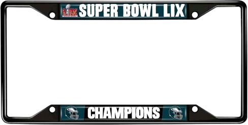 Fanmats 46274 2024-25 Super Bowl Lix Champions - Philadelphia النسور إطار لوحة ترخيص - أسود | أسود | 6.25 "x12.25" | شعار Super Bowl Lix Champions in Saudi Arabia