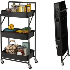 Slim Rolling Storage Cart for,Kitchen Utility Car， for Beauty Craft Art Mobile Utility Cart(White) in Saudi Arabia
