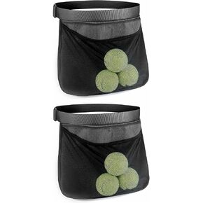 QWORK 2 Pack Tennis Ball Holder Pickleball Holder Bags, Ball Pouch, Mesh Waist Hip Bag Carrier, Holding Accessory for Women Skirt Men Waist Hip Bag, Holding 6-8 Pickle Balls or Tennis in Kuwait