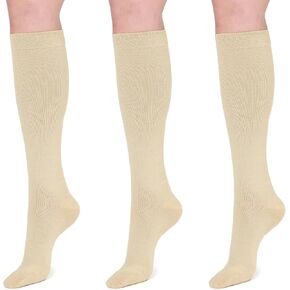 3 Pairs Compression Socks for Women & Men 15-20 mmHg Graduated Support Over The Calf Socks for Nurse, Flight in Kuwait