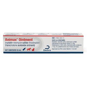 Animax® Ointment (nystatin-neomycin sulfate-thiostrepton-triamcinolone acetonide Ointment) 7.5 mL Tube for Dogs and Cats in Saudi Arabia