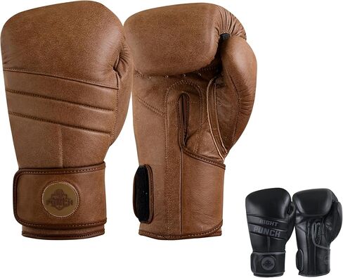 Durable Cowhide Leather Boxing Gloves for Men & Women | Ideal for Punching Bag, Sparring, MMA, Muay Thai, Kickboxing & Martial Arts | Maximum Protection Training Gloves in Kuwait
