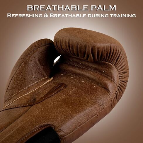 Durable Cowhide Leather Boxing Gloves for Men & Women | Ideal for Punching Bag, Sparring, MMA, Muay Thai, Kickboxing & Martial Arts | Maximum Protection Training Gloves in Kuwait