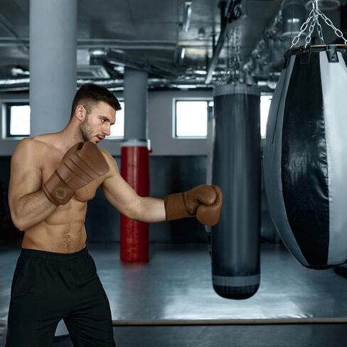 Durable Cowhide Leather Boxing Gloves for Men & Women | Ideal for Punching Bag, Sparring, MMA, Muay Thai, Kickboxing & Martial Arts | Maximum Protection Training Gloves in Kuwait