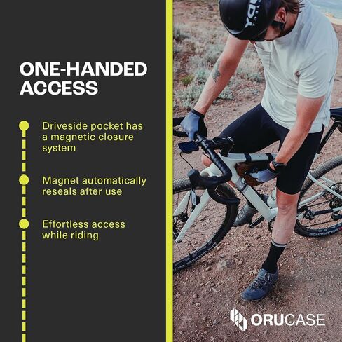حزمة إطار Orucase Mini HC - مقاومة للماء ، حقيبة دراجة صغيرة - Universal و Triangle Cycling Cycling - Road و Gravel و MTB Bicycle Accessories ، 2.4 L ، Black in Kuwait