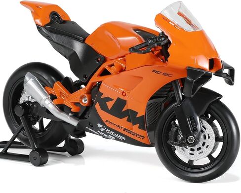 Risopen 1:18 Motorcycle Model Toy for KTM RC 8C Metal Die-cast with Plastic Motorcycle Model for Welly No Assembly Required Mini Finished Moto Gift for Adult（Black） in Kuwait
