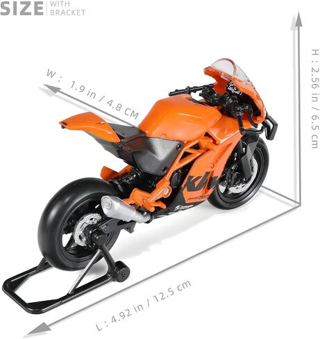 Risopen 1:18 Motorcycle Model Toy for KTM RC 8C Metal Die-cast with Plastic Motorcycle Model for Welly No Assembly Required Mini Finished Moto Gift for Adult（Black） in Kuwait