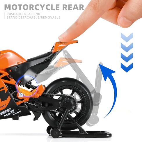Risopen 1:18 Motorcycle Model Toy for KTM RC 8C Metal Die-cast with Plastic Motorcycle Model for Welly No Assembly Required Mini Finished Moto Gift for Adult（Black） in Kuwait