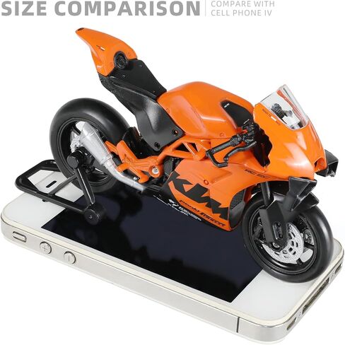Risopen 1:18 Motorcycle Model Toy for KTM RC 8C Metal Die-cast with Plastic Motorcycle Model for Welly No Assembly Required Mini Finished Moto Gift for Adult（Black） in Kuwait