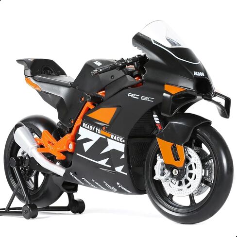Risopen 1:18 Motorcycle Model Toy for KTM RC 8C Metal Die-cast with Plastic Motorcycle Model for Welly No Assembly Required Mini Finished Moto Gift for Adult（Black） in Kuwait