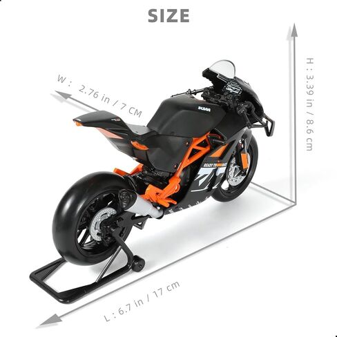 Risopen 1:18 Motorcycle Model Toy for KTM RC 8C Metal Die-cast with Plastic Motorcycle Model for Welly No Assembly Required Mini Finished Moto Gift for Adult（Black） in Kuwait