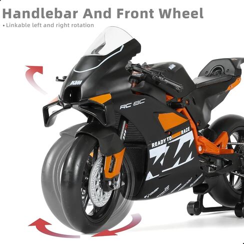 Risopen 1:18 Motorcycle Model Toy for KTM RC 8C Metal Die-cast with Plastic Motorcycle Model for Welly No Assembly Required Mini Finished Moto Gift for Adult（Black） in Kuwait