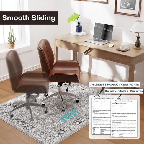 Blue&Black Checkered Diamond-Pattern Computer Chair Mat for Hardwood, 36" x 48"Office Mat for Hardwood Floor with Non-Slip Back, HeavyDuty Office Chair Rug for Hardfloor, Floor Protector, 91.5X122-bk in Saudi Arabia