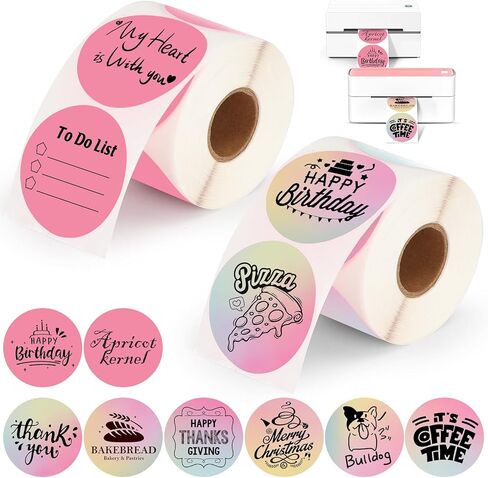 3x2'' Holographic Thermal Labels,3 Rolls Square Label Sticker for Phomemo 241BT for MUNBYN 130B/RW402B Printer,600Pcs Waterproof Label Paper for Address/Logo/Barcode/Price/Thanks in Kuwait