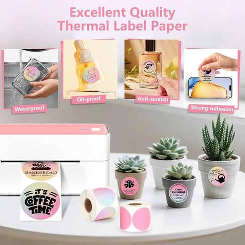 3x2'' Holographic Thermal Labels,3 Rolls Square Label Sticker for Phomemo 241BT for MUNBYN 130B/RW402B Printer,600Pcs Waterproof Label Paper for Address/Logo/Barcode/Price/Thanks in Kuwait