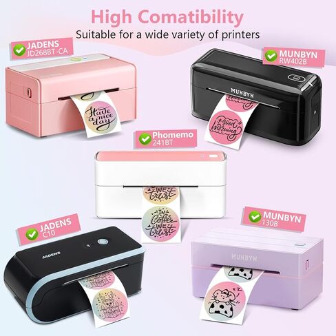 3x2'' Holographic Thermal Labels,3 Rolls Square Label Sticker for Phomemo 241BT for MUNBYN 130B/RW402B Printer,600Pcs Waterproof Label Paper for Address/Logo/Barcode/Price/Thanks in Kuwait