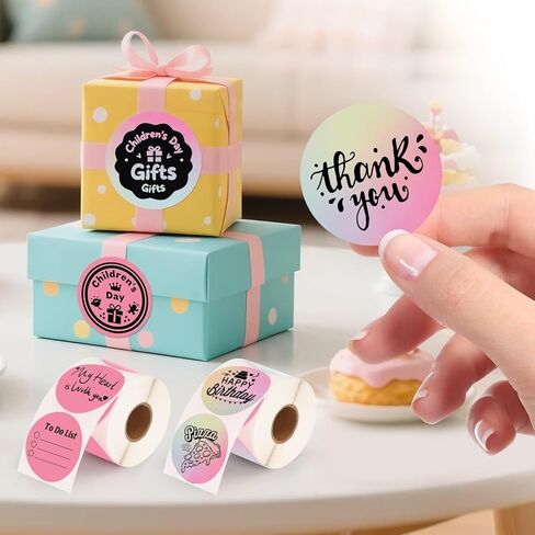 3x2'' Holographic Thermal Labels,3 Rolls Square Label Sticker for Phomemo 241BT for MUNBYN 130B/RW402B Printer,600Pcs Waterproof Label Paper for Address/Logo/Barcode/Price/Thanks in Kuwait