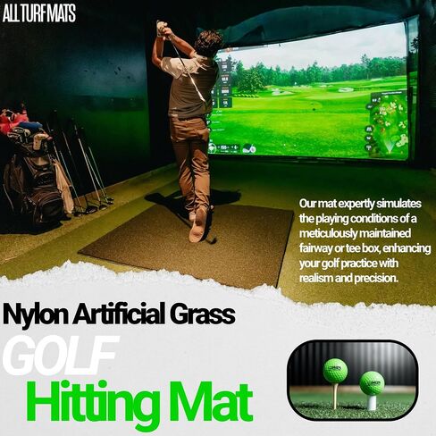 All Turf Mats® 6x12 Fairway Golf Mat – Residue-Free Nylon Turf for Chipping or Rubber Tees, Flexible 5mm Foam Padded Backing, Golf Simulator Mat in Saudi Arabia