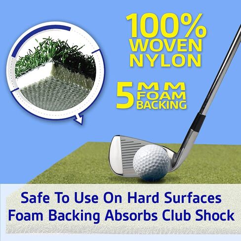All Turf Mats® 6x12 Fairway Golf Mat – Residue-Free Nylon Turf for Chipping or Rubber Tees, Flexible 5mm Foam Padded Backing, Golf Simulator Mat in Saudi Arabia