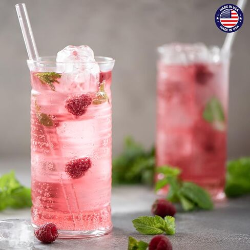 Glotoch Express 500PCS Individually Wrapped Clear Plastic Straws, 7.75'' Long, 0.24'' Diameter Disposable Drinking Straws for Every Occasion, Party, Made in USA in Saudi Arabia