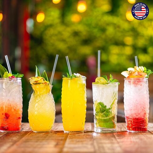 Glotoch Express 500PCS Individually Wrapped Clear Plastic Straws, 7.75'' Long, 0.24'' Diameter Disposable Drinking Straws for Every Occasion, Party, Made in USA in Saudi Arabia