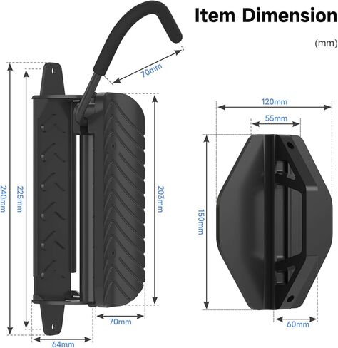 Suptek 2 عبوات من جدار رف الدراجة العمودي - شماعات دراجة مرآب للجراج الشاقية للتخزين الداخلي ، يسهل تعليقها وفصلها ، تدعم ما يصل إلى 132 رطل ، BYPA01-2 in Kuwait