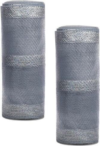 yycraft 2 pack 10 inch mesh Mesh Mesh Ribbon (إجمالي 20 ياردة ، أبيض) in Saudi Arabia
