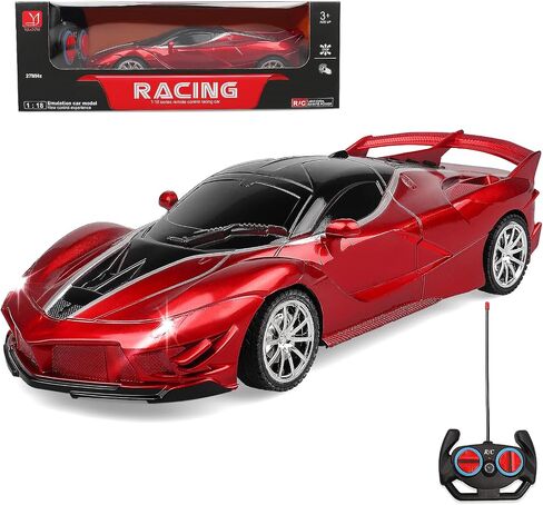 Remote Control Racing Car, 1:18 High Speed RC Cars Toys for Boys Girls, Vehicle Toy with Lights & Controller, Christmas Birthday Gifts for Kids Age 3+ (Pink) in Saudi Arabia