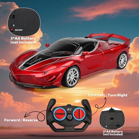 Remote Control Racing Car, 1:18 High Speed RC Cars Toys for Boys Girls, Vehicle Toy with Lights & Controller, Christmas Birthday Gifts for Kids Age 3+ (Pink) in Saudi Arabia