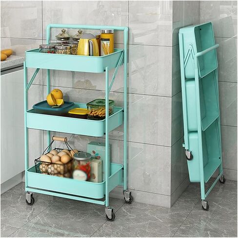 Slim Rolling Storage Cart for,Kitchen Utility Car， for Beauty Craft Art Mobile Utility Cart(White) in Saudi Arabia