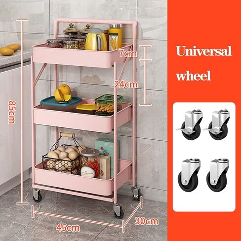 Slim Rolling Storage Cart for,Kitchen Utility Car， for Beauty Craft Art Mobile Utility Cart(White) in Saudi Arabia