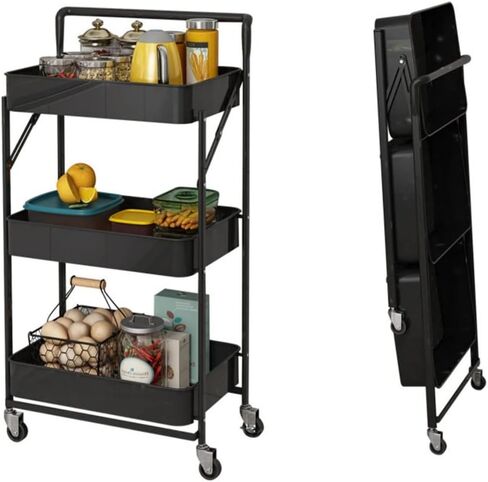 Slim Rolling Storage Cart for,Kitchen Utility Car， for Beauty Craft Art Mobile Utility Cart(White) in Saudi Arabia