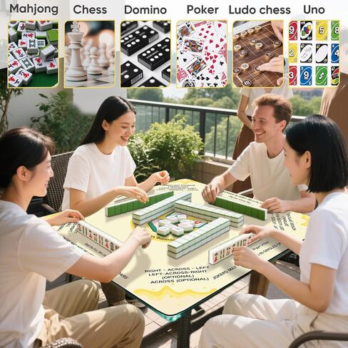 Mahjong Mat for Table with Learning Rules 35x35 Inch Non-Slip Noise Reduction Mahjong Mat for Mahjong Poker Board Games Dominoes and Card Games(with Mahjong Keychain&Carrying Bag, Pink) in Saudi Arabia