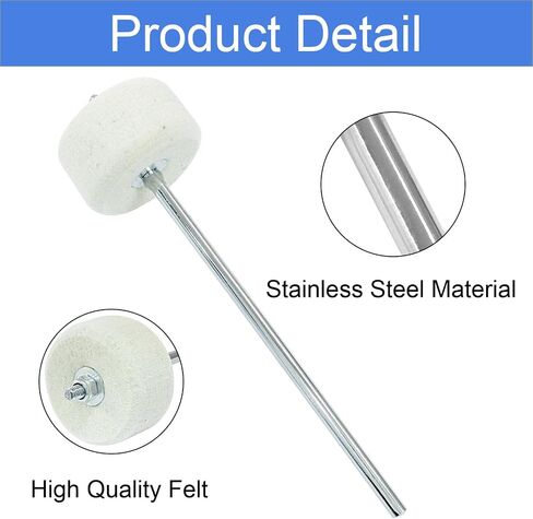 Double Kick Bass Drum Pedal Beater Mallet, Dual Sided Foot Pedal Beater with Stainless Steel Shaft, Drum Percussion Instrument Accessory Part - 1 Pack Black in Kuwait