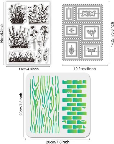 GLOBLELAND Flower Corner Clear Stamps Label Frame Cutting Dies PET Painting Stencils for Card Making Insect Butterfly Bee Silicone Stam Flourish Corner Die Cuts PET Paint Stencils for DIY Scrapbooking in Saudi Arabia